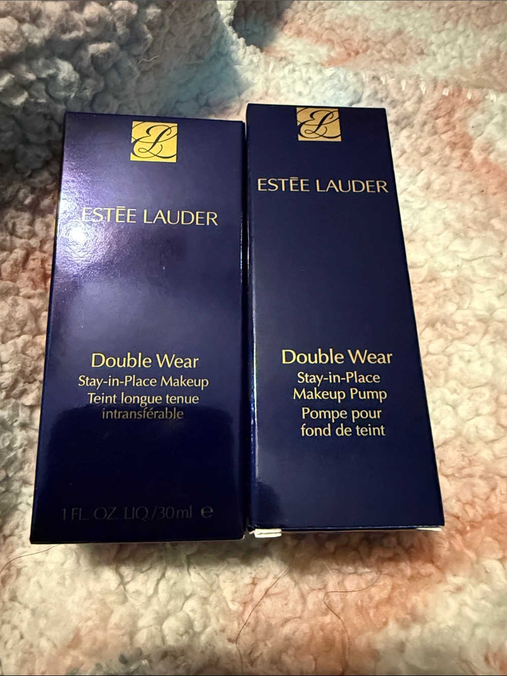 Estee Lauder Double Wear Foundation — Navy & Gold Packaging
